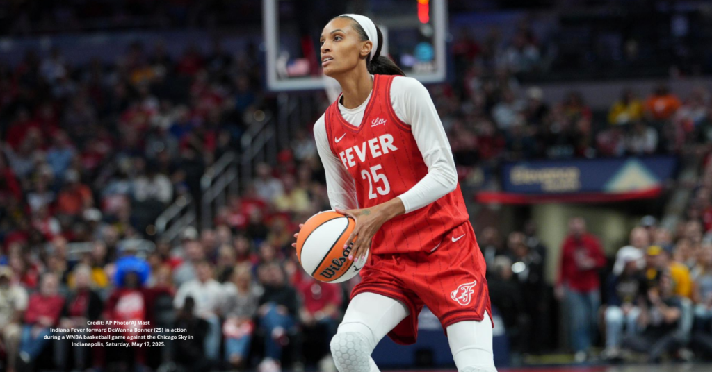 Credit: AP Photo/AJ Mast Indiana Fever forward DeWanna Bonner (25) in action during a WNBA basketball game against the Chicago Sky in Indianapolis, Saturday, May 17, 2025.